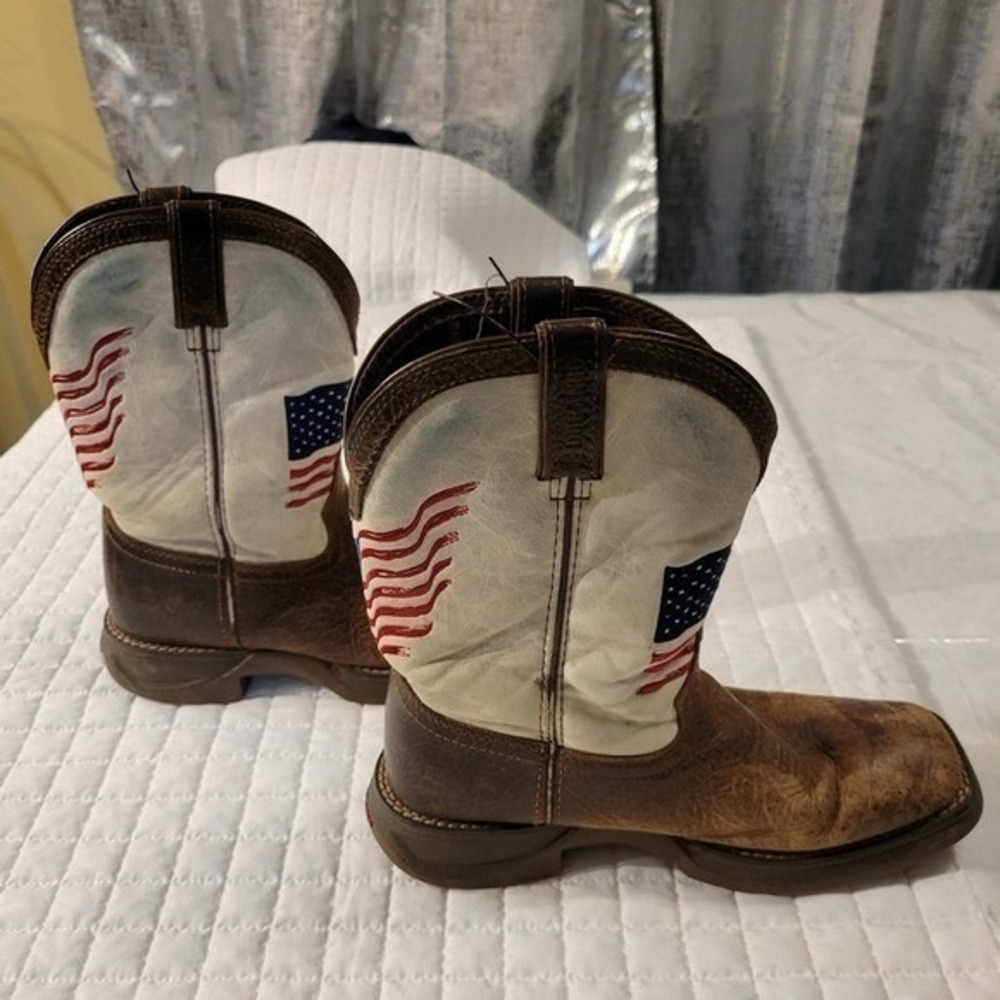 Durango Western Leather Cowboy Boots American Flag USA Patriotic Rustic Farm Fun - Picture 4 of 13